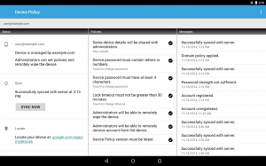 Google Apps Device Policy